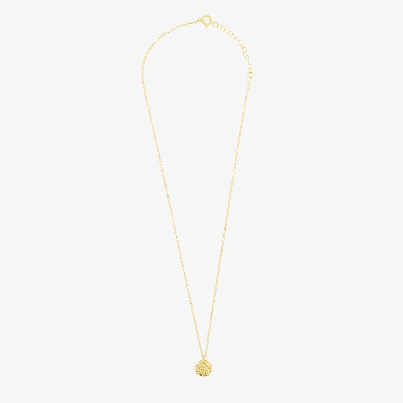 Joyas Collar dorado medalla multidots. Plata y baño de oro 24k Radiant