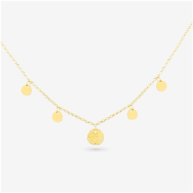 Joyas Collar dorado medallitas Plata de ley y baño de oro 24k Radiant