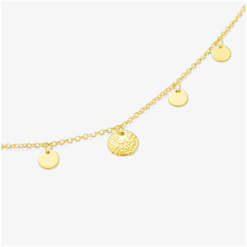 Joyas Collar dorado medallitas Plata de ley y baño de oro 24k Radiant