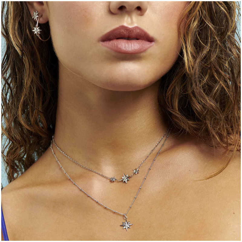 Joyas Pendientes de botón STARS CASUAL. Plata de ley Radiant