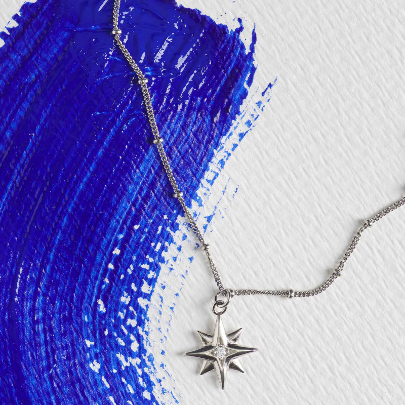 Joyas Collar  STARS CASUAL una estrella. Plata de ley Radiant