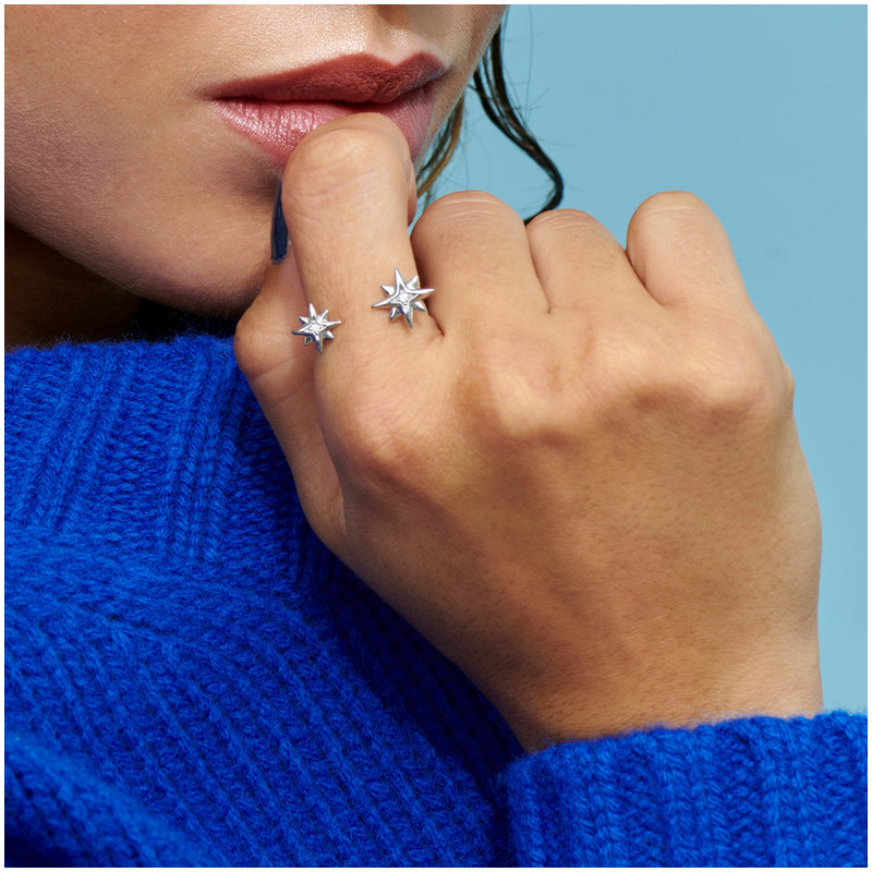 Joyas Anillo auto ajustable STARS CASUAL. Plata de ley Radiant