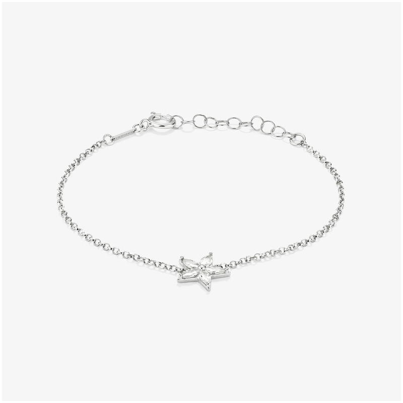 Joyas Pulsera STARS GLAM. Plata de ley  blancas talla marquis. Radiant