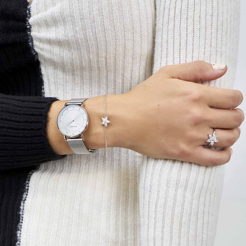 Joyas Anillo ajustable STARS GLAM. Plata de ley  marquis. Radiant