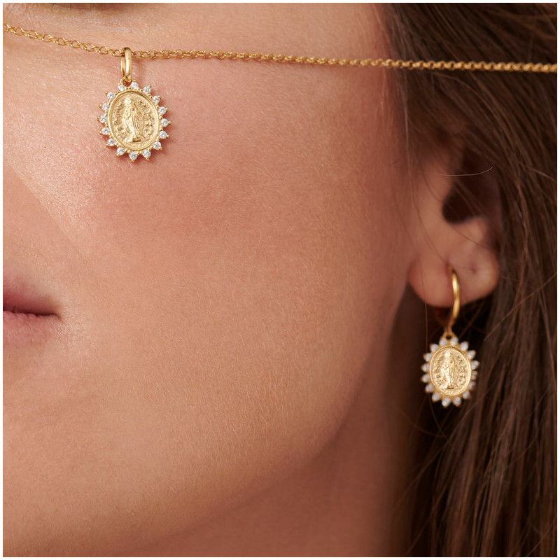 Joyas Collar MADONNA. Plata de ley baño de oro de 24k Radiant