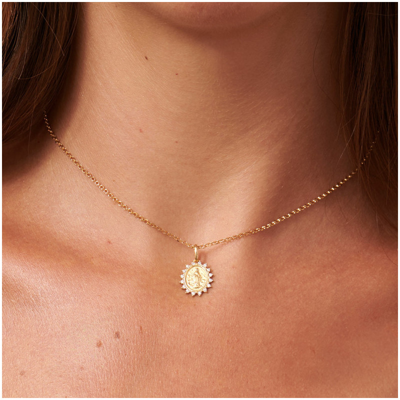 Joyas Collar MADONNA. Plata de ley baño de oro de 24k Radiant