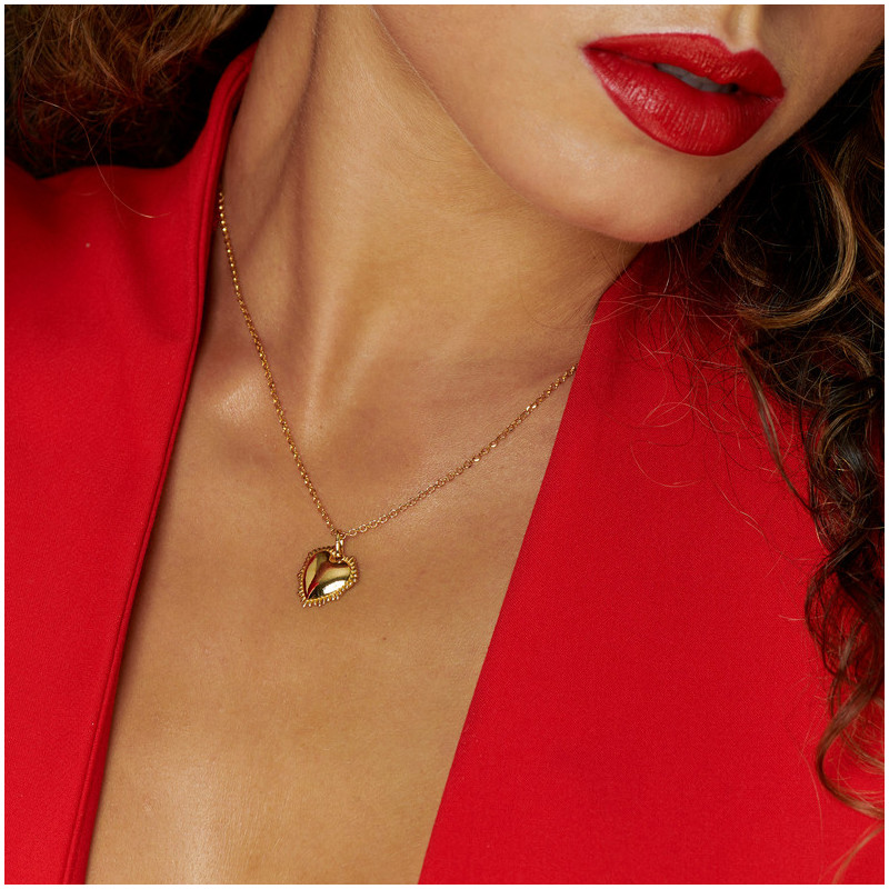 Joyas Collar medalla CORAZÓN. Plata y baño oro de 24 kilates Radiant