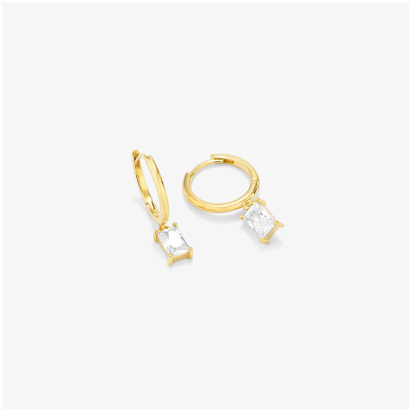 Pendientes Aro Gold BASICS Radiant Mujer Plata de Ley