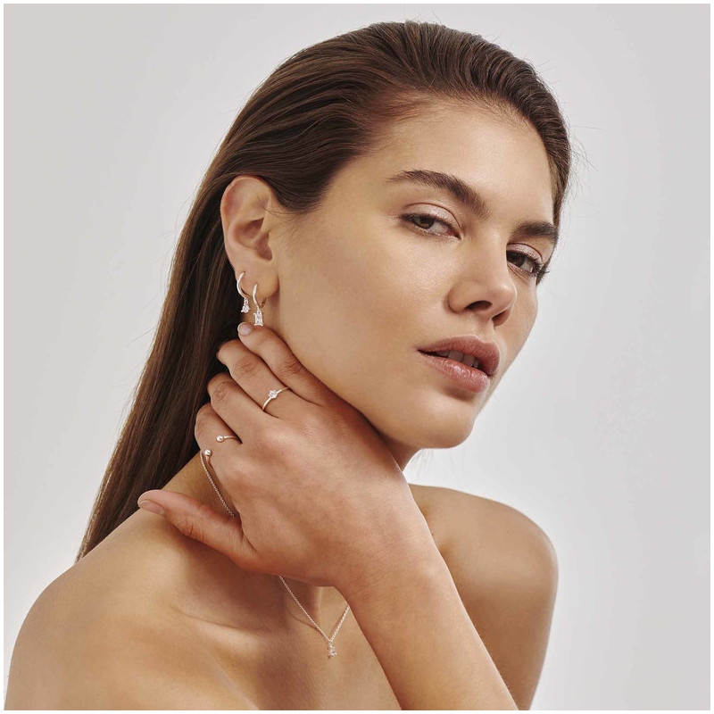 Pendientes Aro Silver BASICS Radiant Mujer Plata de Ley