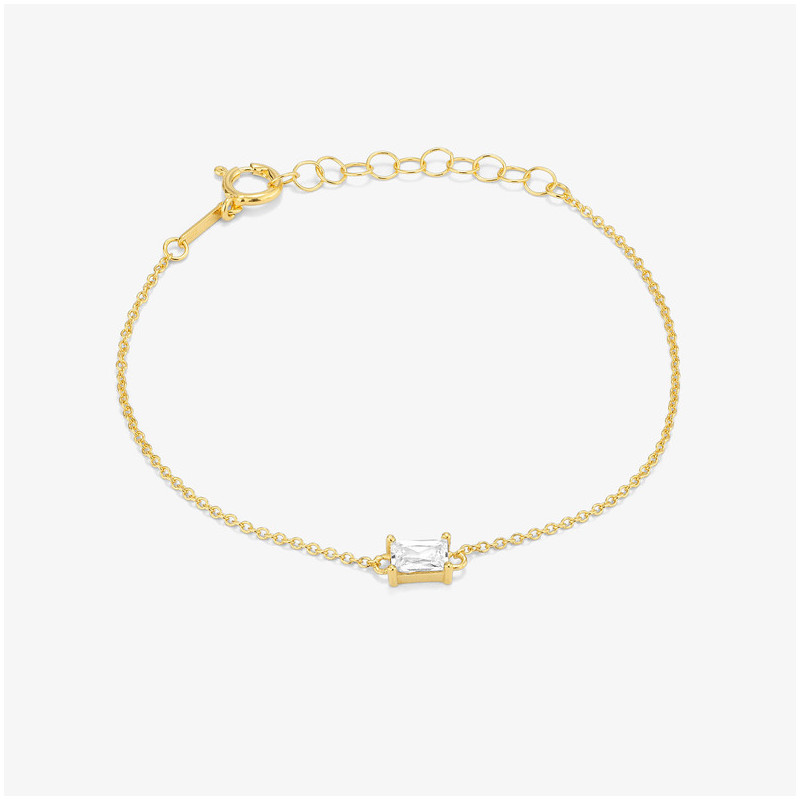 Pulsera Baguette Gold BASICS Radiant Mujer Plata de Ley