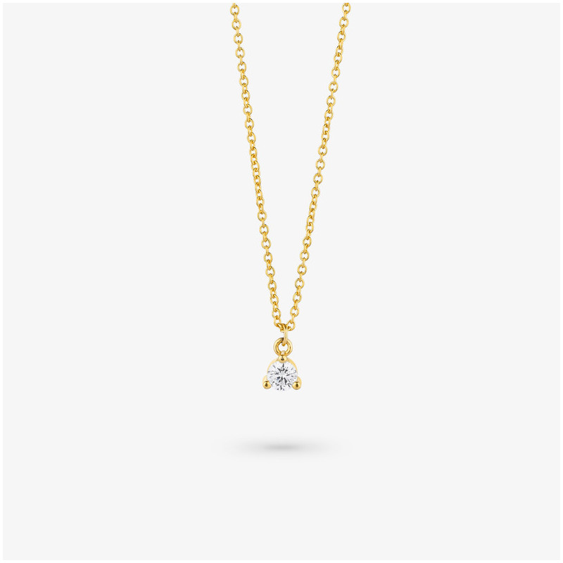 Collar Piedra Gold BASICS Radiant Mujer Plata de Ley