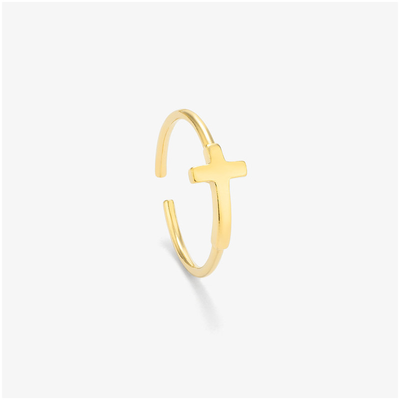 Anillo Cruz Gold BASICS Radiant Mujer Plata de Ley