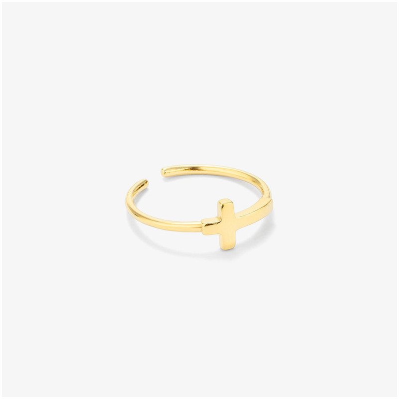 Anillo Cruz Gold BASICS Radiant Mujer Plata de Ley