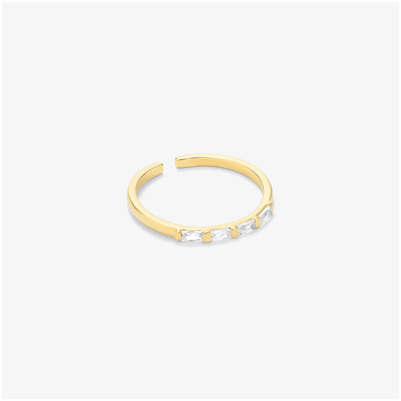 Anillo Baguettes  Gold BASICS Radiant Mujer Plata de Ley