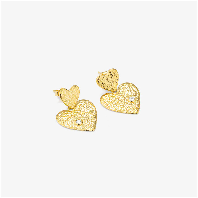 Pendientes Boton doble Gold CUORE Radiant Mujer Plata de Ley