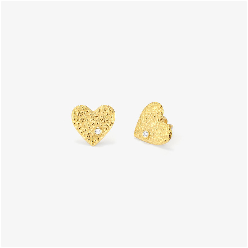 Pendientes Boton Gold CUORE Radiant Mujer Plata de Ley