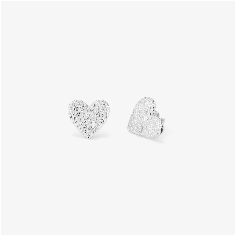 Pendientes Boton Silver CUORE Radiant Mujer Plata de Ley
