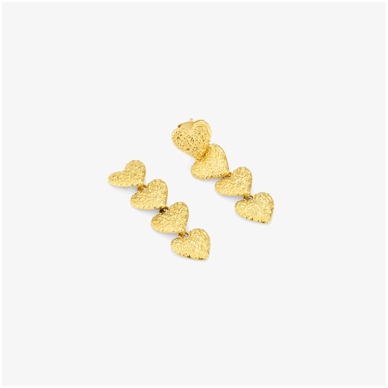 Pendientes largos Gold CUORE Radiant Mujer Plata de Ley