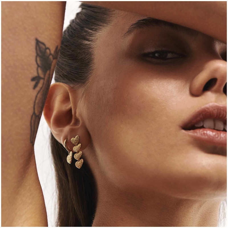 Pendientes largos Gold CUORE Radiant Mujer Plata de Ley