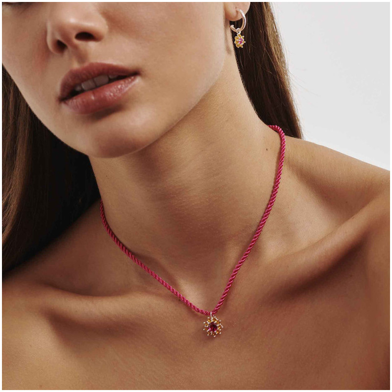 Pendientes Silver Piedra Rosa ROSETONES Radiant Mujer Plata de Ley