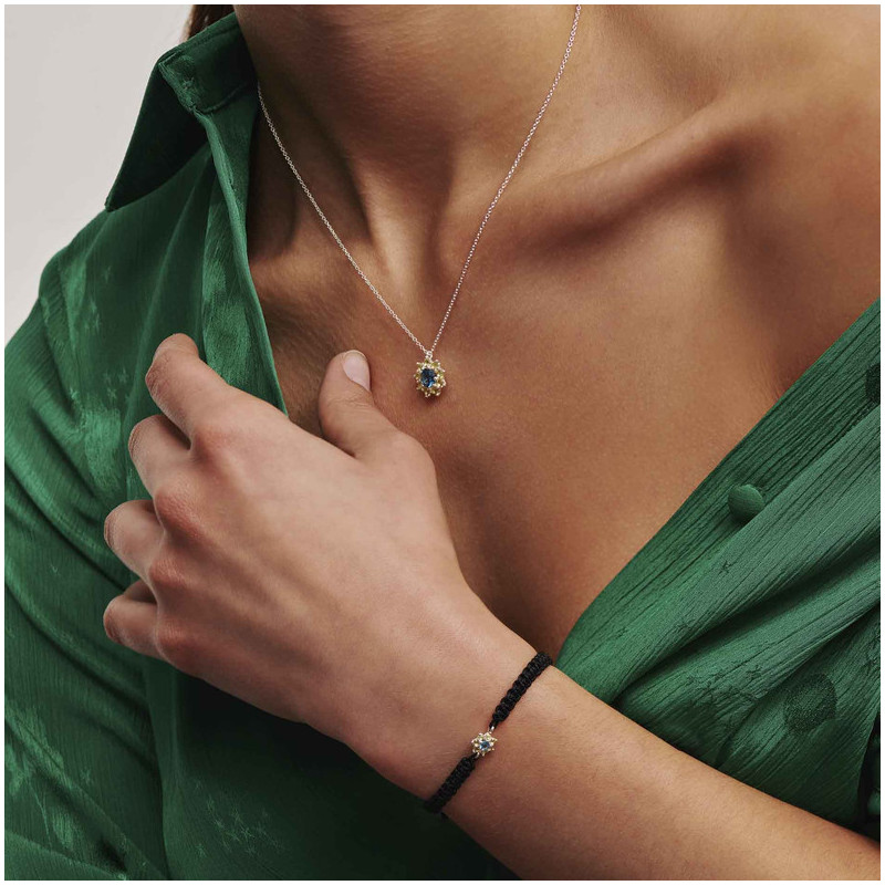 Collar Silver Piedra Rosa ROSETONES Radiant Mujer Plata de Ley