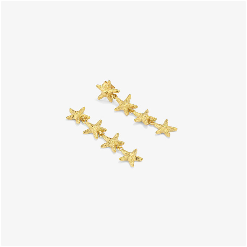 Pendientes largos Gold STARFISH Radiant Mujer Plata de Ley
