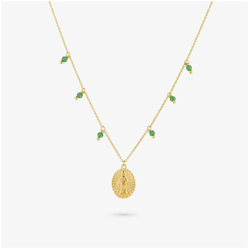 Collar Gold piedras verdes MADONNA II Radiant Mujer Plata de Ley
