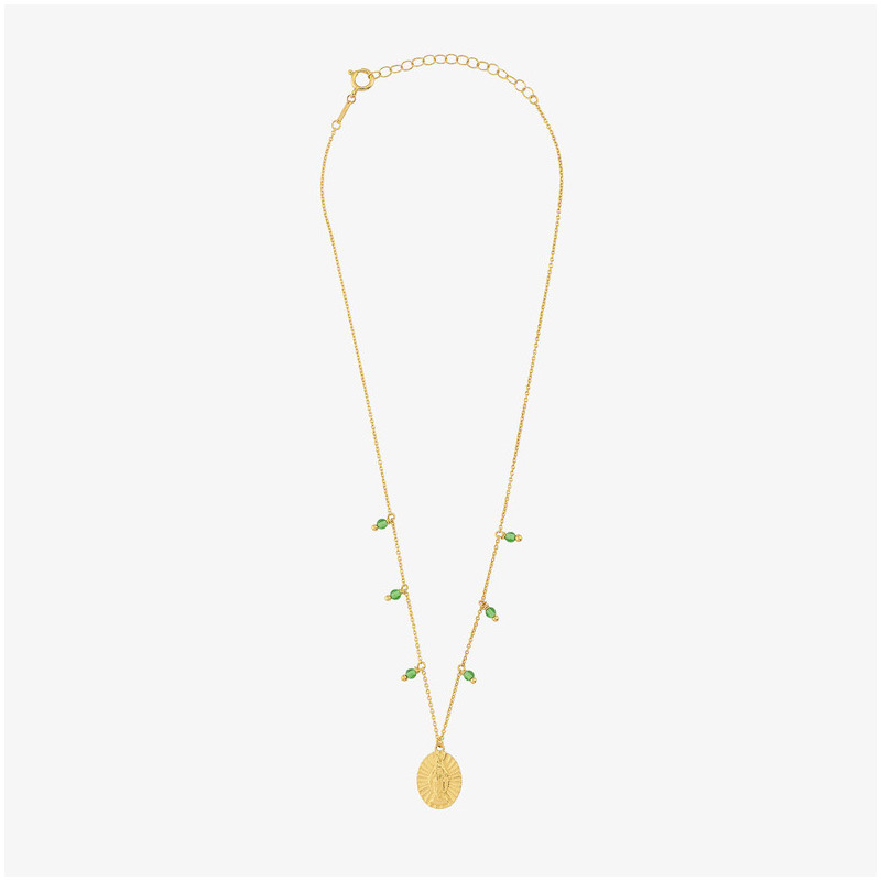 Collar Gold piedras verdes MADONNA II Radiant Mujer Plata de Ley