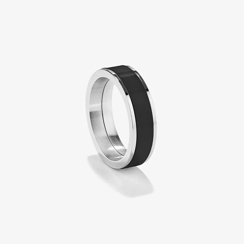 Anillo Plata-Black T26 CERAMIC de Hombre RADIANT Joyas