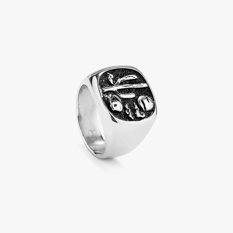 Anillo Cactus Plata Negro T26 PEREIRA Hombre RADIANT Joyas