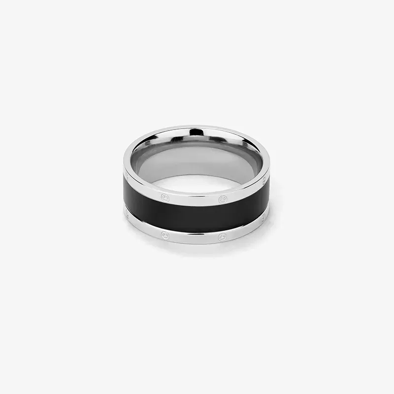 Anillo Hombre Nogueiras Stack Negro T26