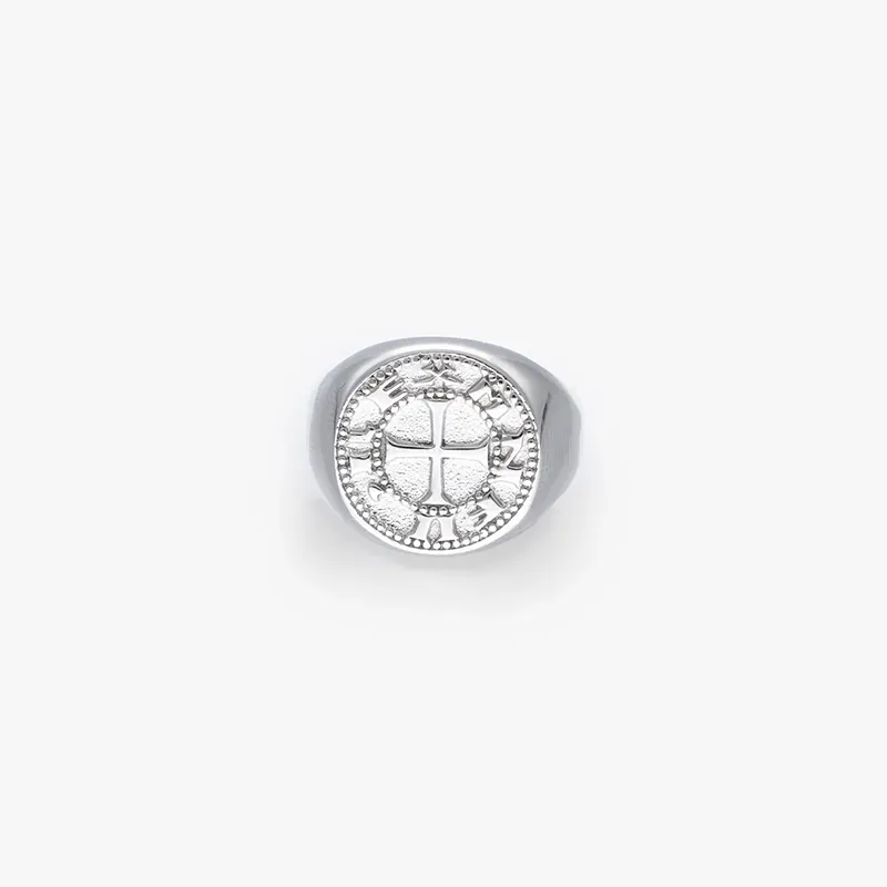 Anillo Hombre Strong Moneda Plateado | Radiant