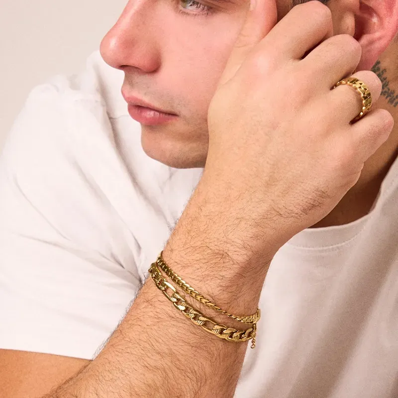 Anillo Hombre Chain Padlock Dorado | Radiant