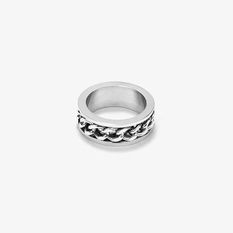 Anillo Hombre Chain Thin Padlock Plateado | Radiant