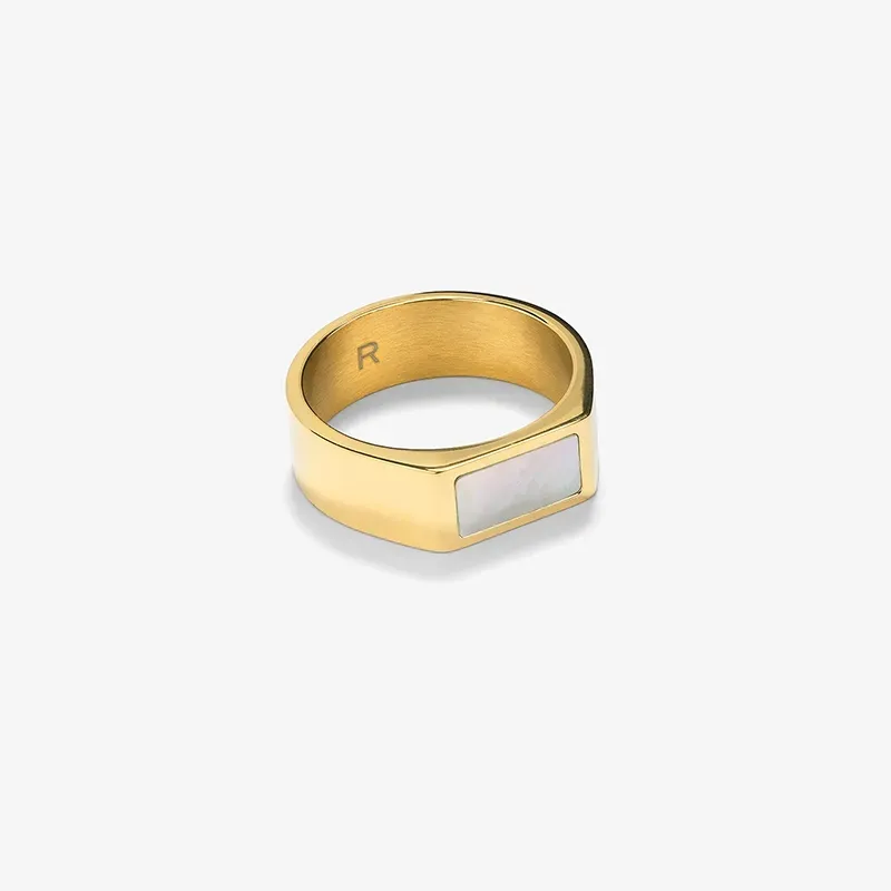 Anillo Hombre Strong MOP Dorado | Radiant