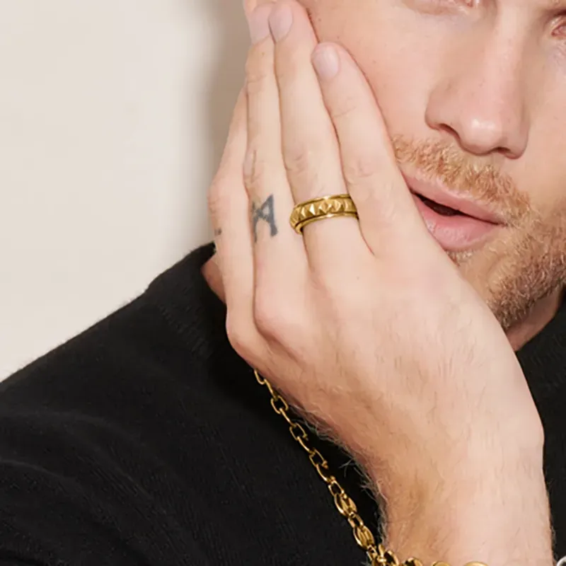 Anillo Hombre Extensions Punk Dorado | Radiant