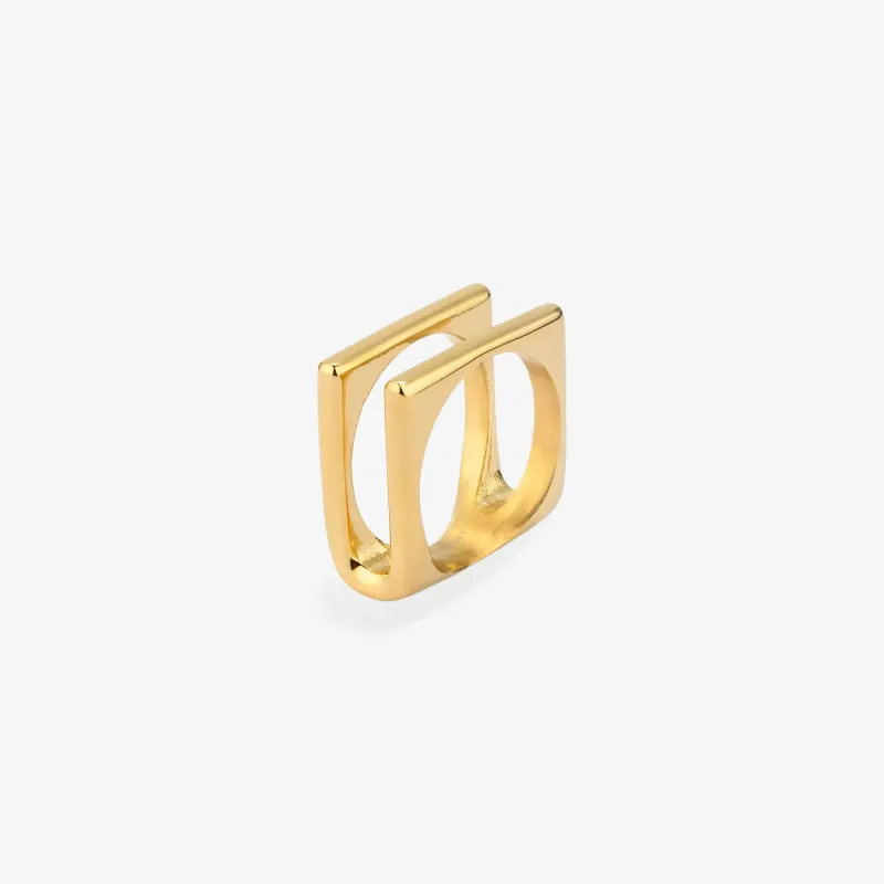 Anillo Mujer Chain Halle Duo Dorado | Radiant