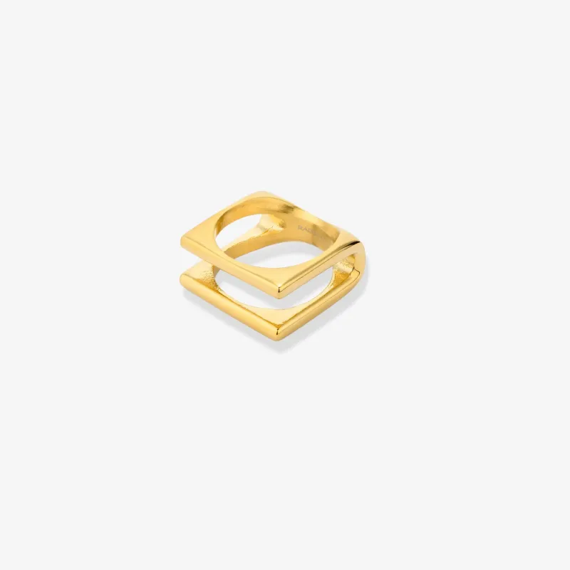 Anillo Mujer Chain Halle Duo Dorado | Radiant