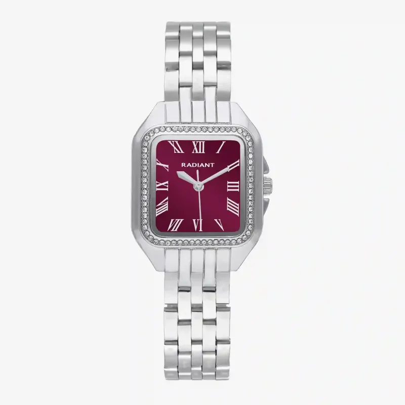 Reloj Bahamas Luxe en Burgundy/Plateado