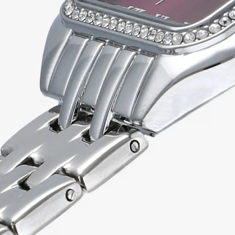 Reloj Bahamas Luxe en Burgundy/Plateado