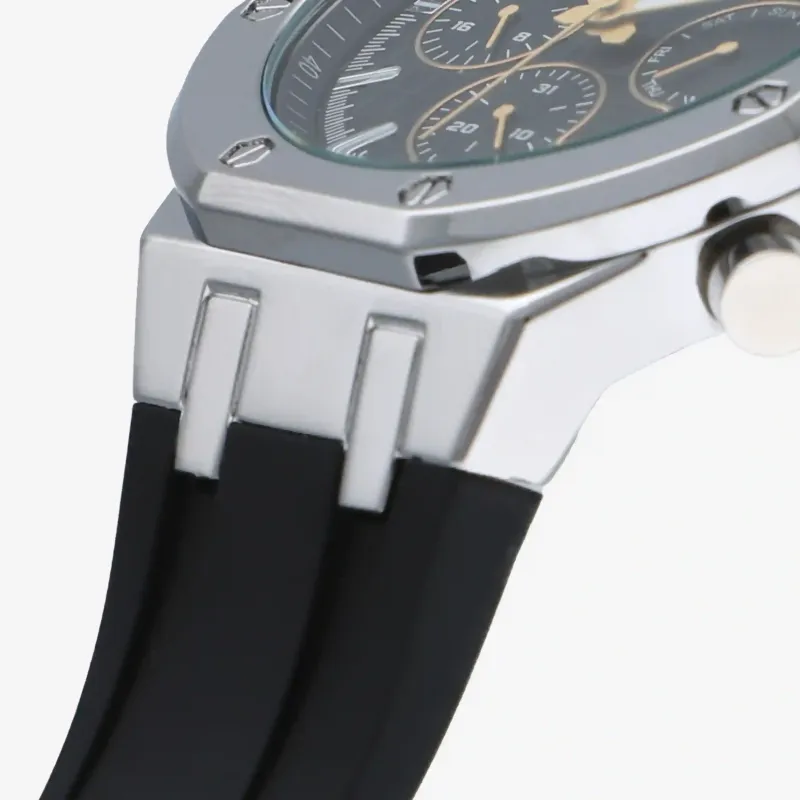 Reloj Hombre Jack Agujas Oro/Silicona