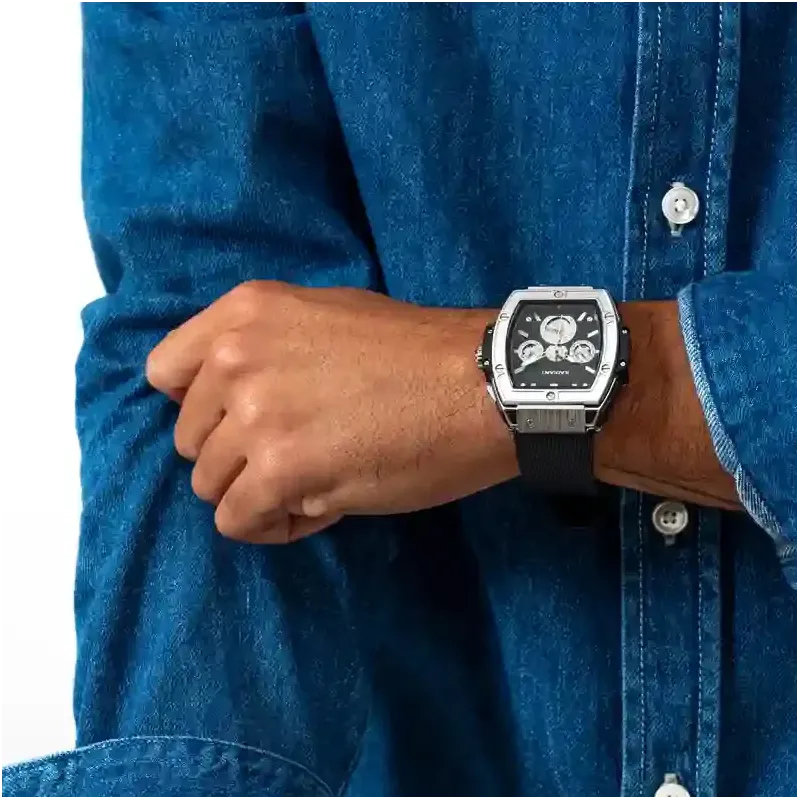 Reloj Hombre Ryan Plata/Correa Silicona