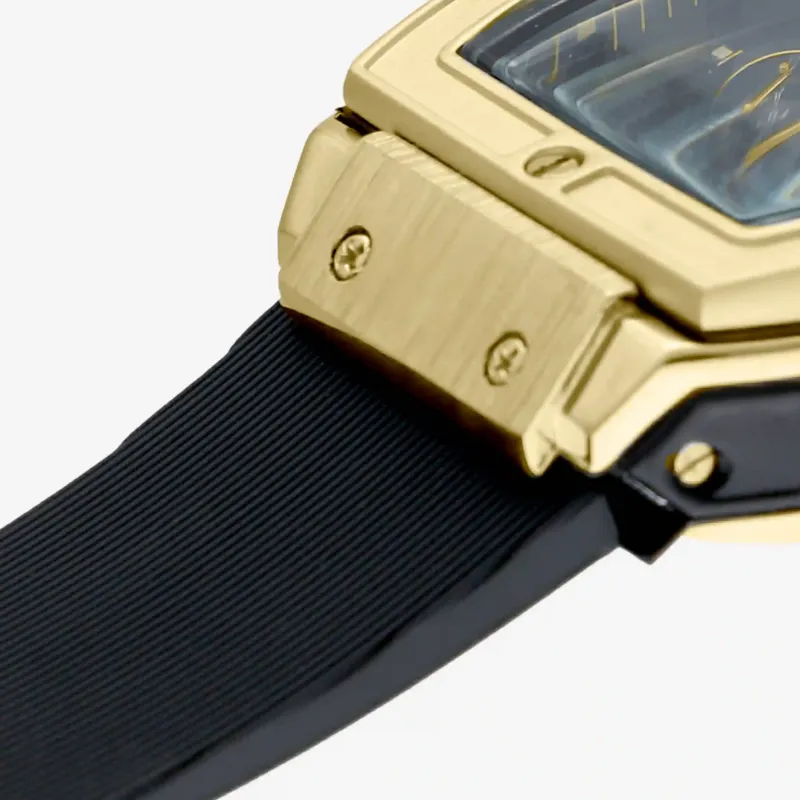 Reloj Hombre Ryan Dorado/Correa Silicona