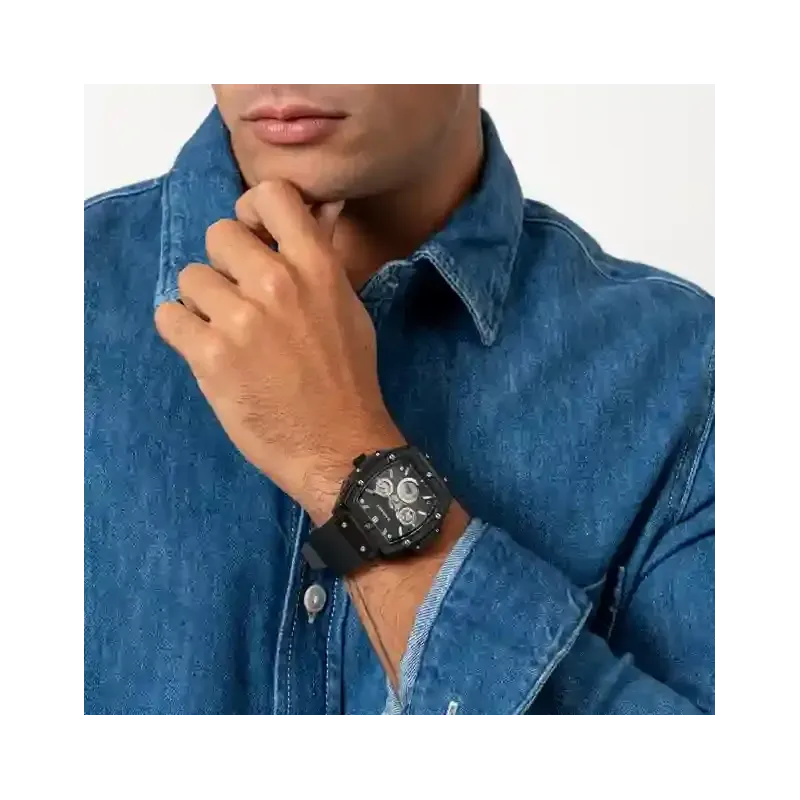 Reloj Hombre Ryan Negro/Correa Silicona