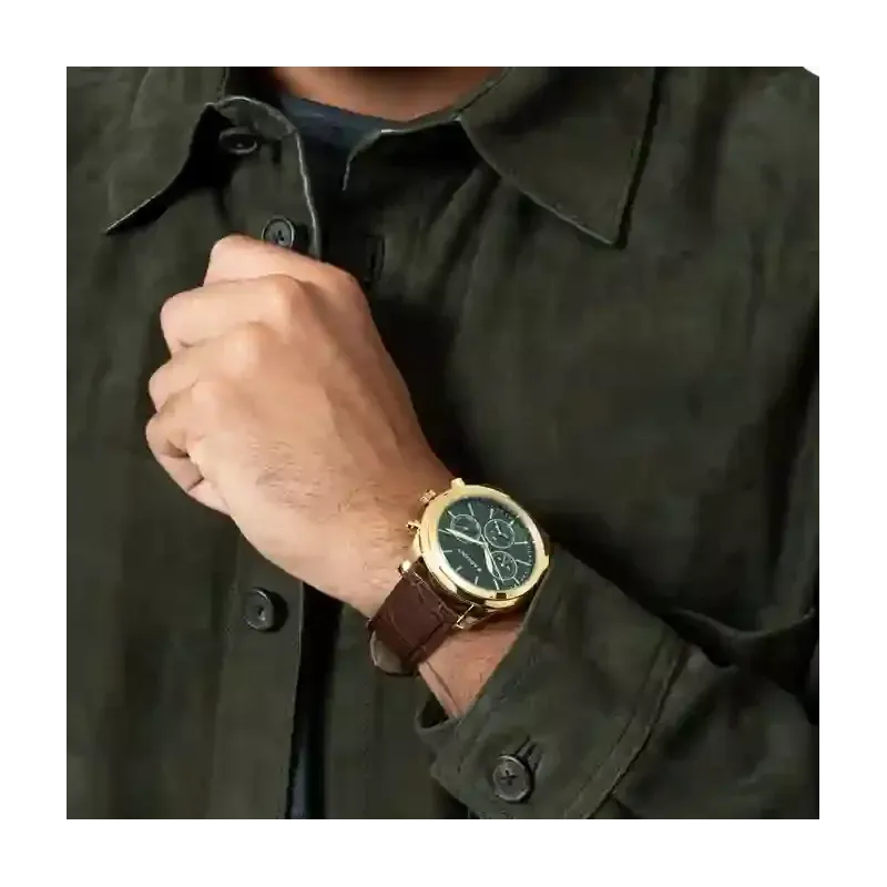 Reloj Hombre Harry Verde-Oro/Marrón