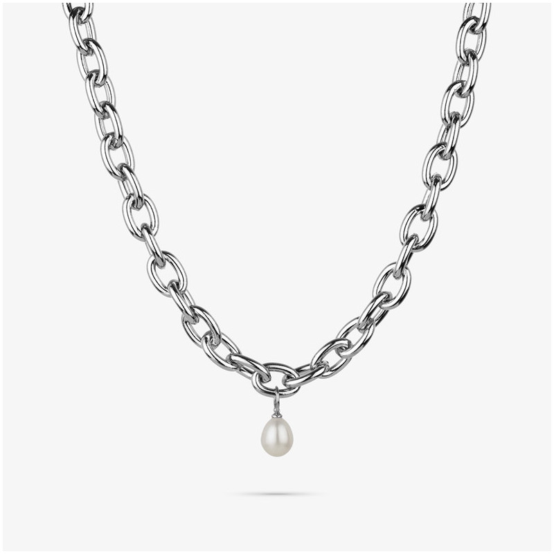 Collar Mujer Emily Chain Plateado | Maxi Eslabones en Diseño Plateado