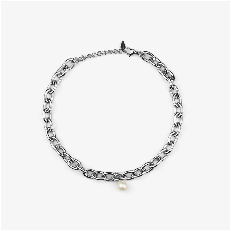 Collar Mujer Emily Chain Plateado | Maxi Eslabones en Diseño Plateado