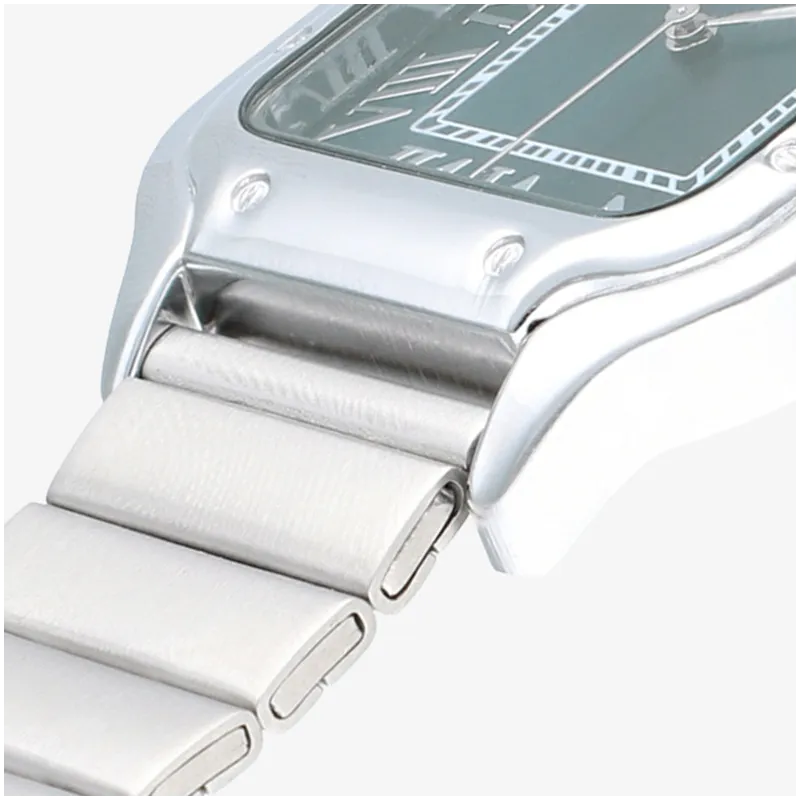 Reloj Hombre Chris Him Verde Plateado