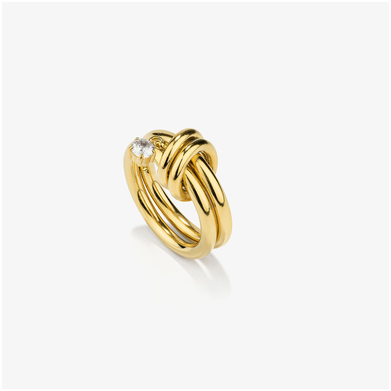 Anillo Mujer Zendaya Loop Dorado | Diseño Curvo Moderno y Elegante