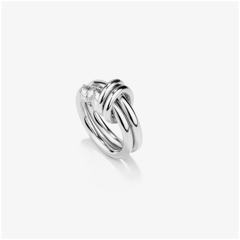 Anillo Mujer Zendaya Loop Plateado | Diseño Curvo Sofisticado